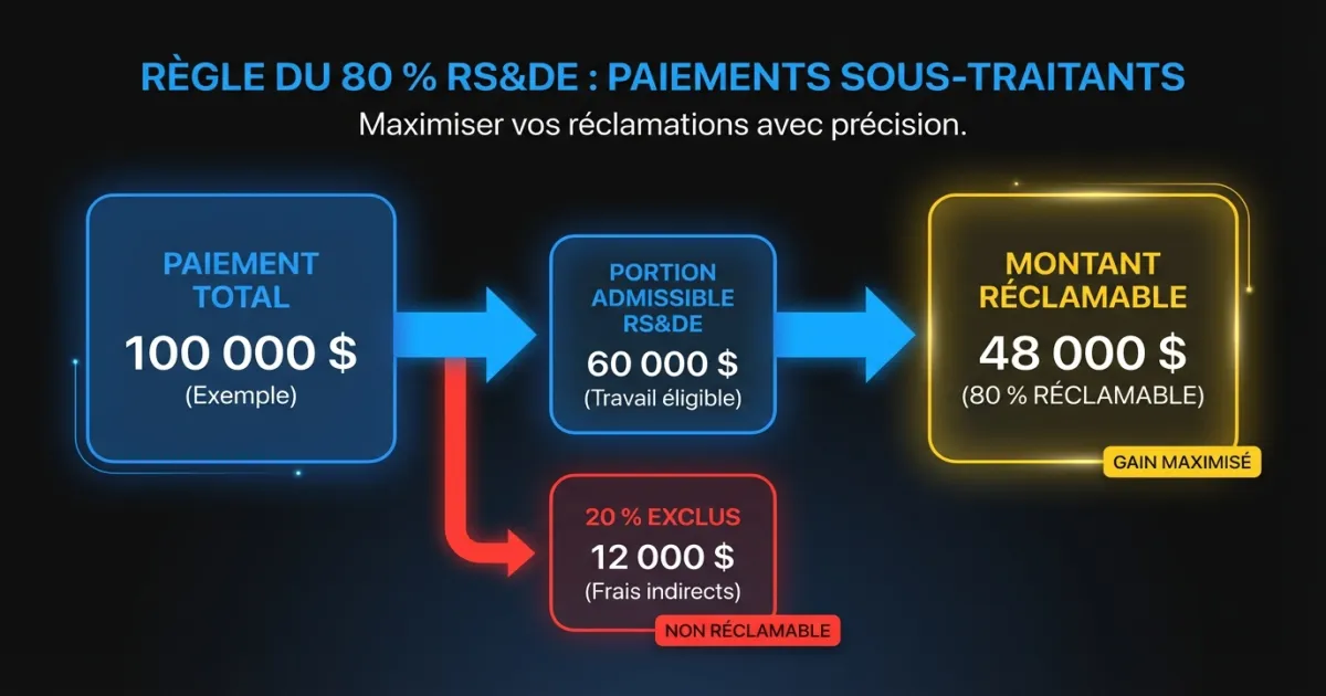 Comment la règle du 80 % s’applique aux paiements de sous-traitants sans lien de dépendance pour les demandes de RS&DE