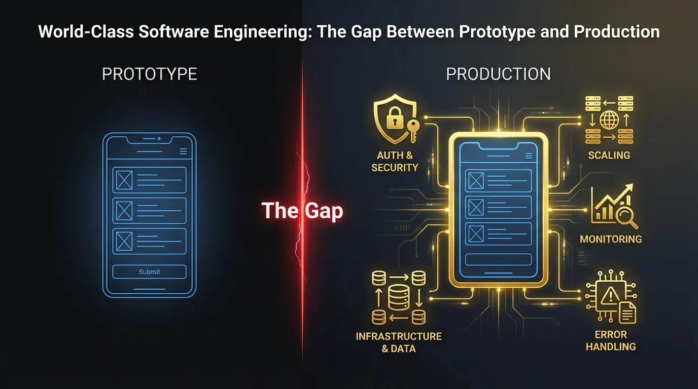 The gap between a prototype demo and a production-grade software product